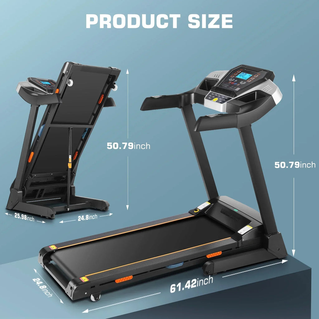 Tikmboex Treadmill With Auto Incline, 3.25HP Motor, 300 lb Capacity