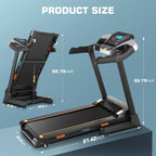 Tikmboex Treadmill With Auto Incline, 3.25HP Motor, 300 lb Capacity