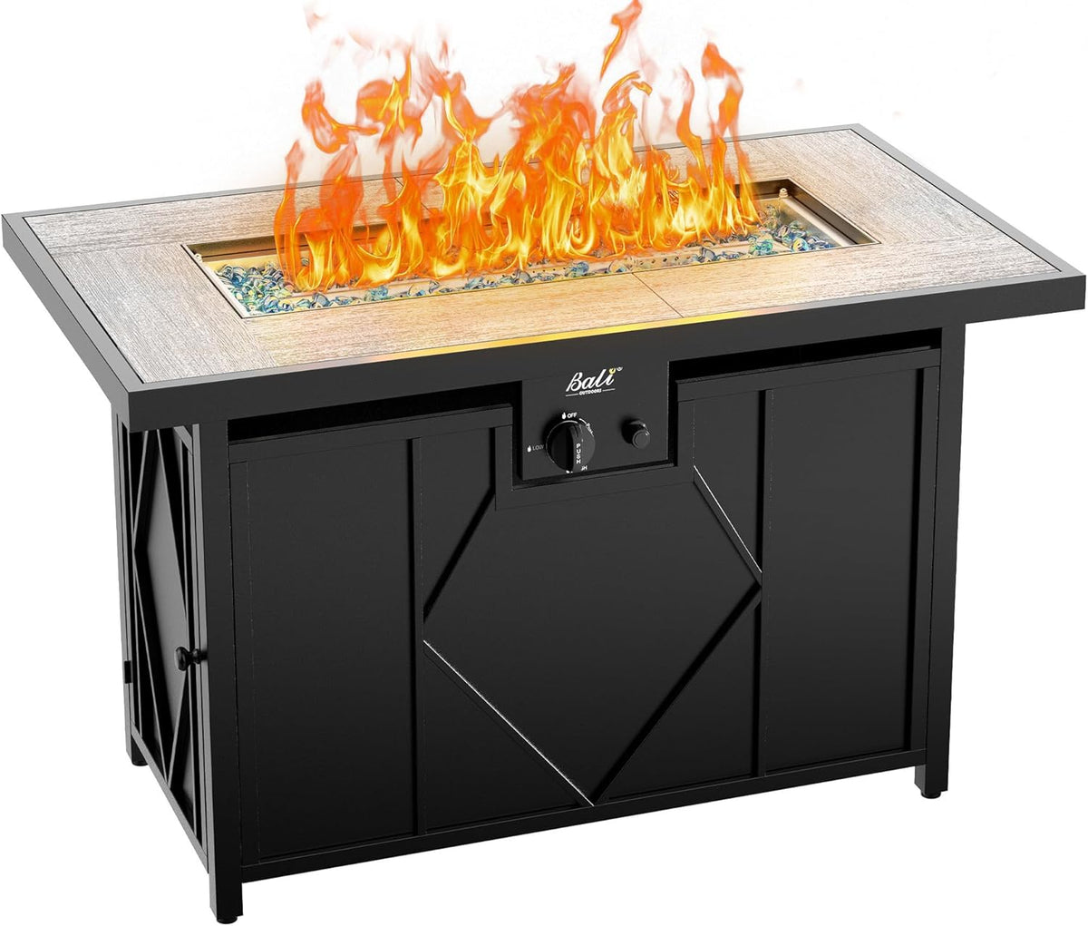 BALI OUTDOORS Propane Fire Pit Table 42 inch Black