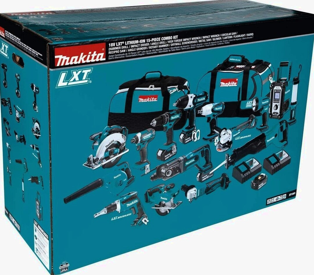 Makita 18V LXT 15-Tool Cordless Combo Kit - XT1501