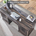 60' Farmhouse Wood Executive Computer Desk - 22'D x 60'W x 30'H