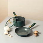 Thyme & Table Non-Stick 12-Piece Granite Cookware Set, Hunter Green