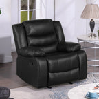 TrumanPick Manual Leather Rocker Recliner Chair, Black