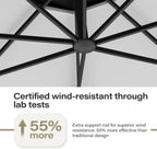 LAUSAINT HOME 11 FT Beige Curvy Cantilever Patio Umbrella With Base