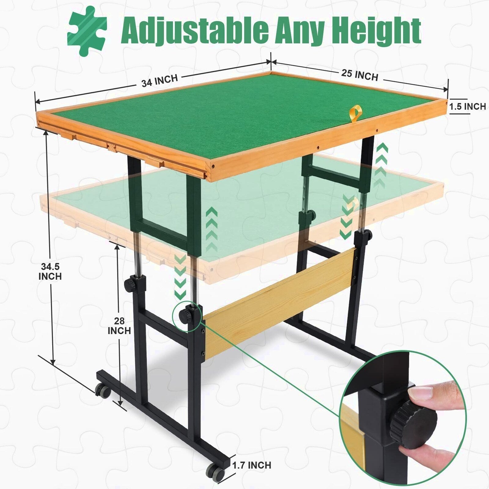 ALL4JIG Adjustable Tilting Puzzle Table With 4 Drawers And Cover - 3 Angles