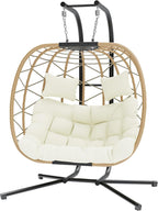 DoubleTT Double Swing Egg Chair With Stand, 2 Person, 550 LBS Capacity