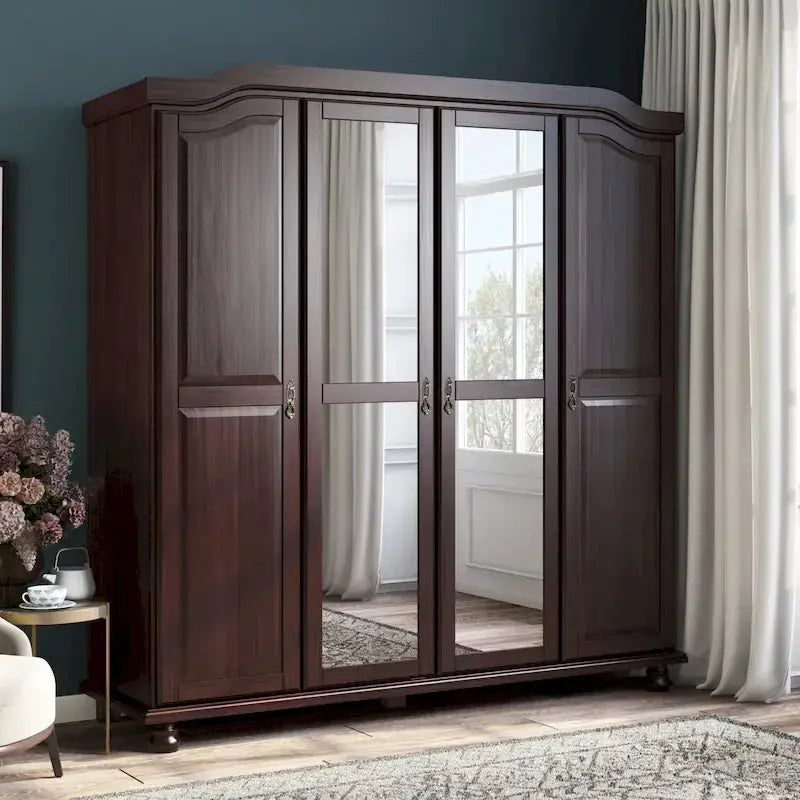 Palace Imports Kyle 4-Door Solid Wood Armoire, 72.25w x 76.5h x 22.25d - Kyle