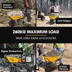 BAUMR-AG Motorized Wheelbarrow, 40V 100L 3-Wheel 260kg Load Capacity - BPR-900E