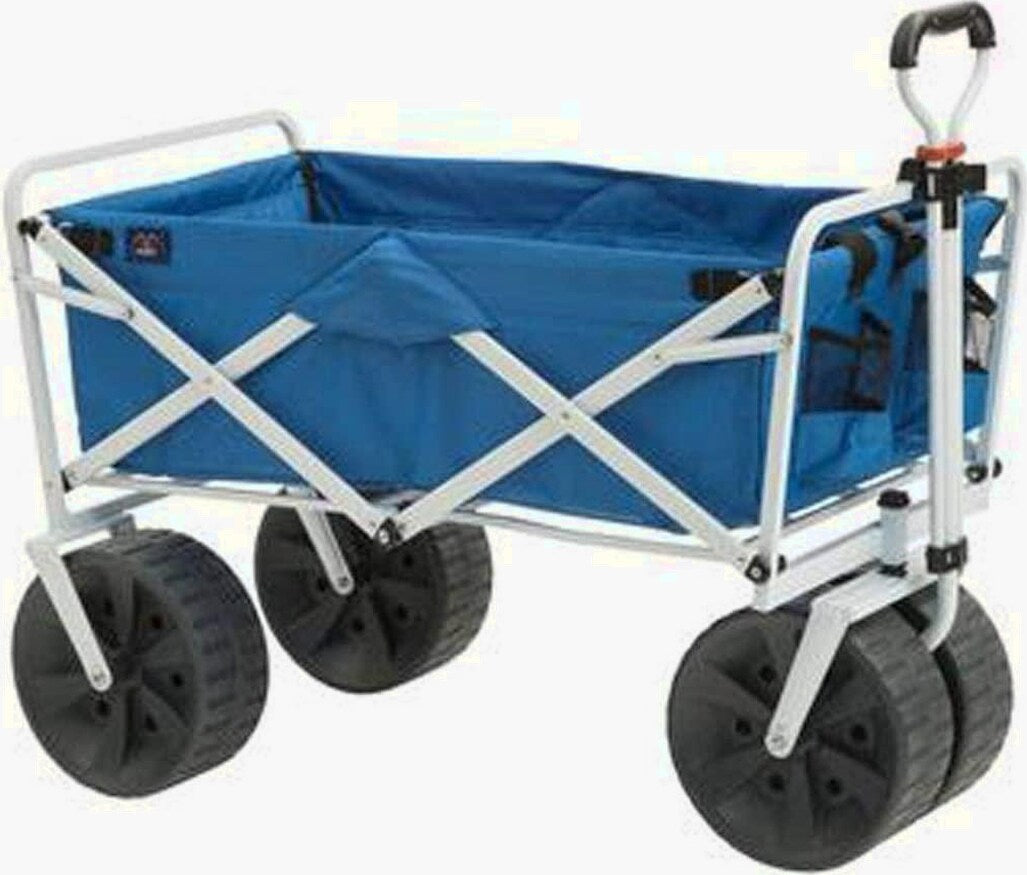 Mac Sports Heavy Duty Collapsible All Terrain Utility Beach Wagon Cart Blue/Black