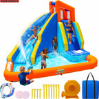 Sportspower Big Wave II Inflatable Water Slide With Climbing Wall And Splash Pool, Ages 3-8