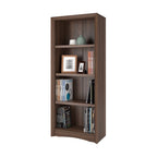 CorLiving Quadra Brown Engineered Wood Tall Adjustable 4-Shelf Vertical Bookcase
