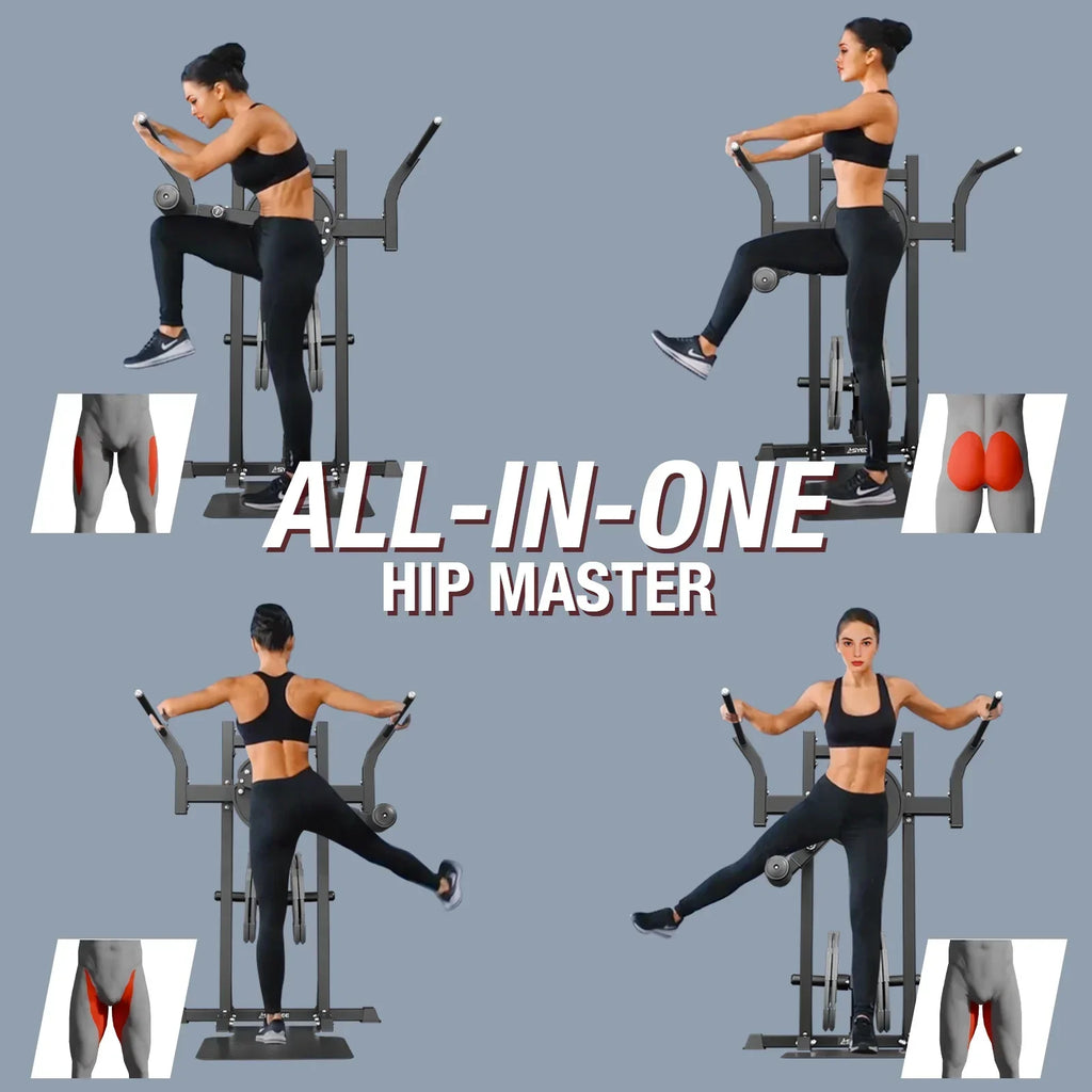 Syedee Plate Loaded Standing Hip Training Machine, Adjustable 9 Height Settings, 450lbs Capacity