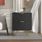 RSJIWOGZ Black Nightstand With 2 Drawers 17.7 in W