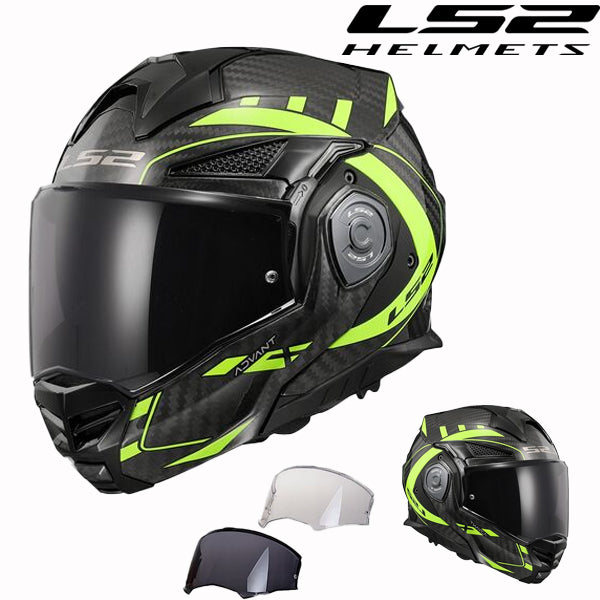 LS2 Carbon Fiber Flip-Up Motorcycle Helmet - FF901 Advant X+