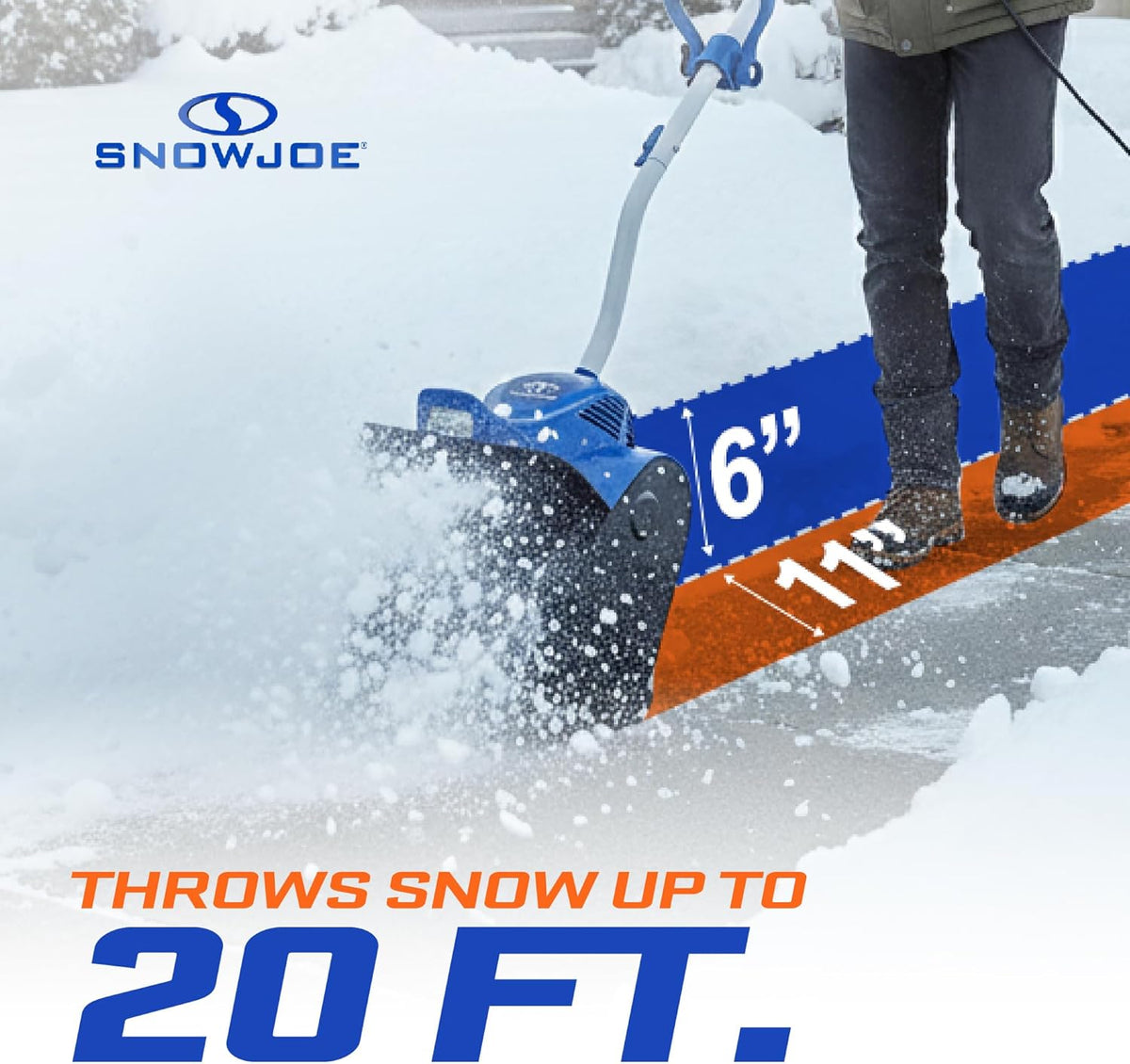 Snow Joe Corded Electric Snow Shovel 10 Amp 11-Inch Clearing Path With Headlight - 324E