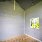 ROVO Wooden Tower Cubby House With Slide, Sandpit, Climbing Wall And Tic-Tac-Toe Panel, Grey, 236 x 176 x 248cm - PLYCBHRV4GYA