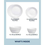 Corelle Winter Frost White 16-Piece Dinnerware Set