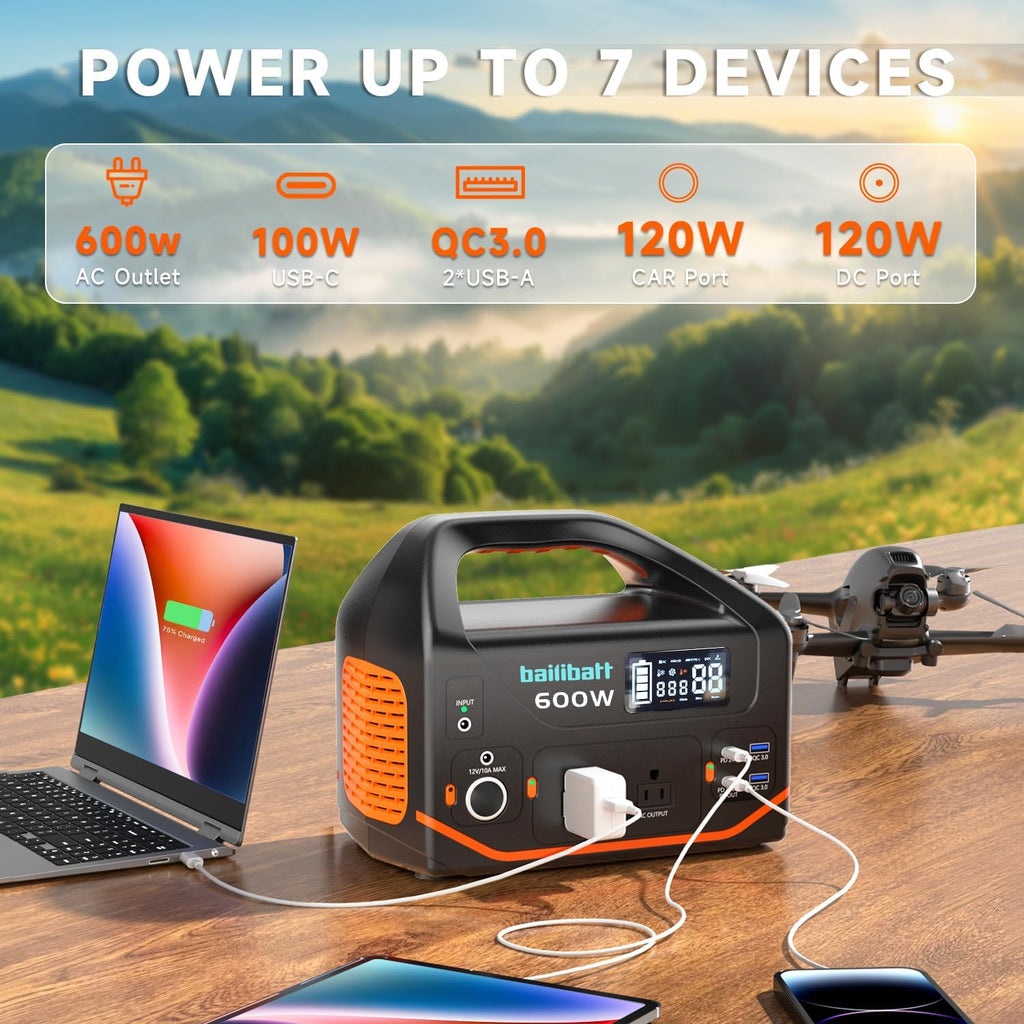 bailibatt Portable Power Station 600W 293Wh 120V - DW601S