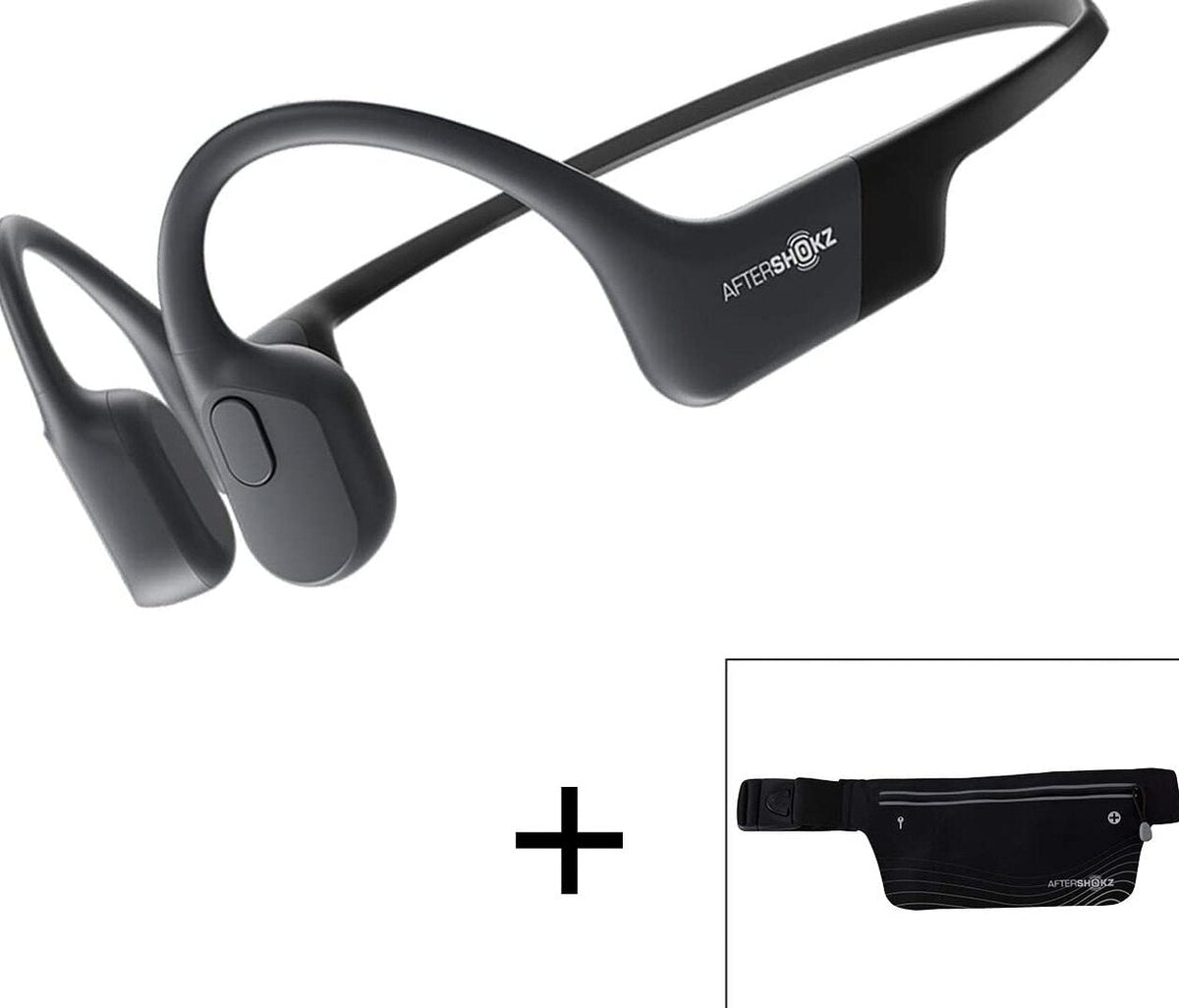 AfterShokz Aeropex Open-Ear Wireless Bone Conduction Headphones With Sport Belt - Cosmic Black 2.3