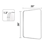 Framed Wall Vanity Mirror With Rounded Corners, 1 Piece