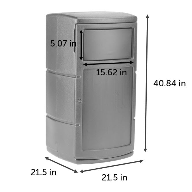 Commercial Zone PolyTec Side Entry Trash Container, Square, Dual Flipper, Dome Top