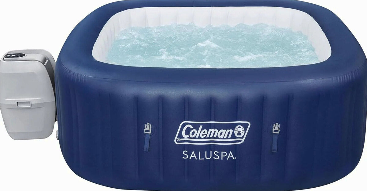 Coleman 4 To 6 Person Square Inflatable Hot Tub With 114 AirJets, Gray - 15442