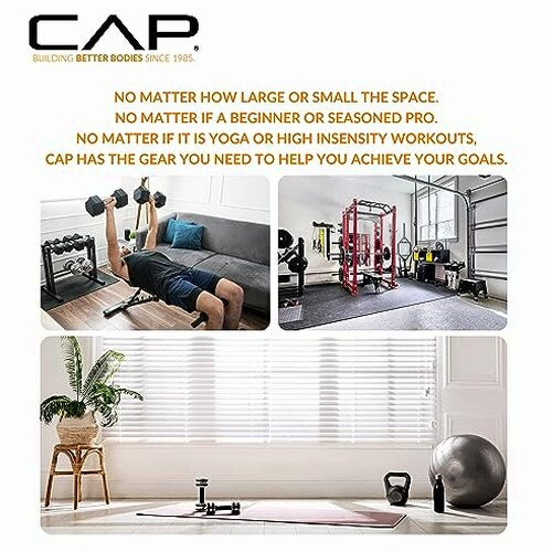 CAP Barbell 150 LB Coated Hex Dumbbell Weight Set With Vertical Rack, Black
