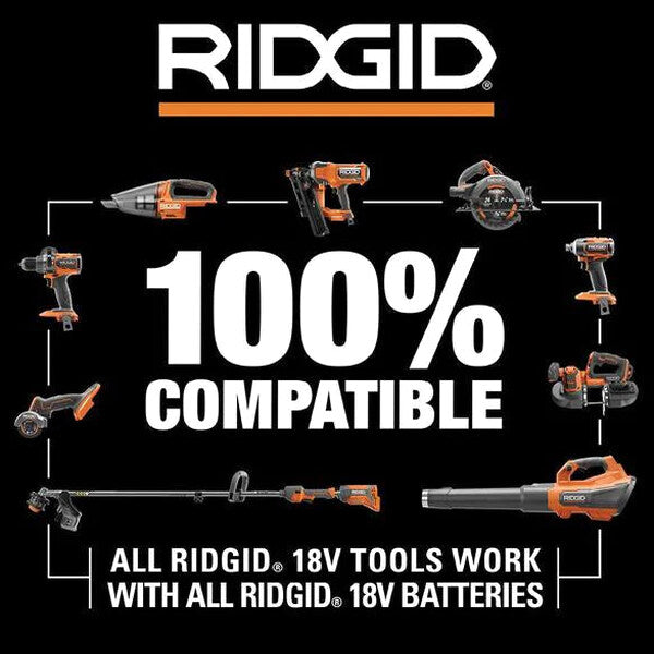 RIDGID 18V 4-Tool Cordless Combo Kit With 2.0 Ah Battery, 4.0 Ah Battery, Charger, Bag And Drywall Cut-Out Tool - R96256