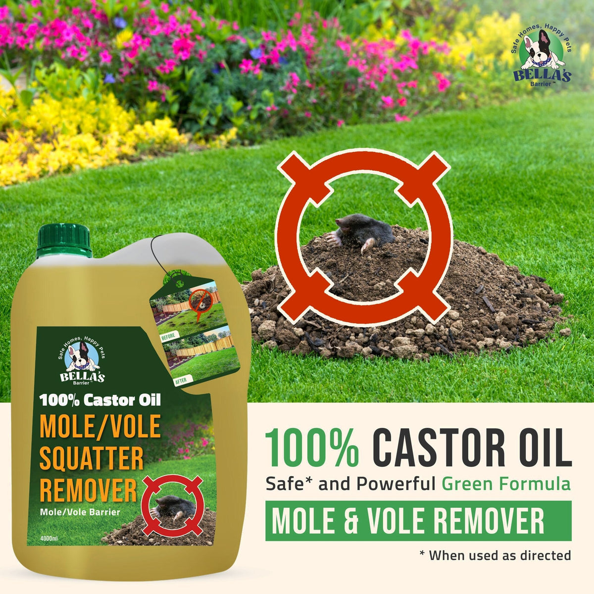Petra Castor Oil For Moles, Gophers And Voles, Pet Safe, Food Grade, 1 Gallon - BB-4026