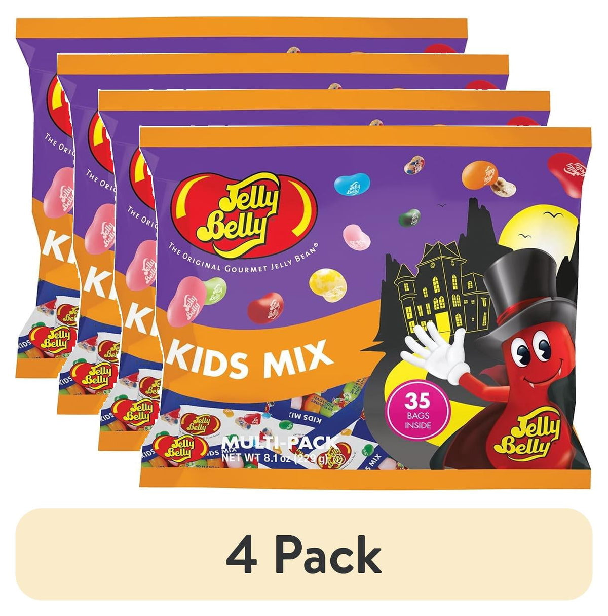 Jelly Belly Halloween Kids Mix 8.1 oz Fun Pack - 35-Count Pack of .35 oz Bags