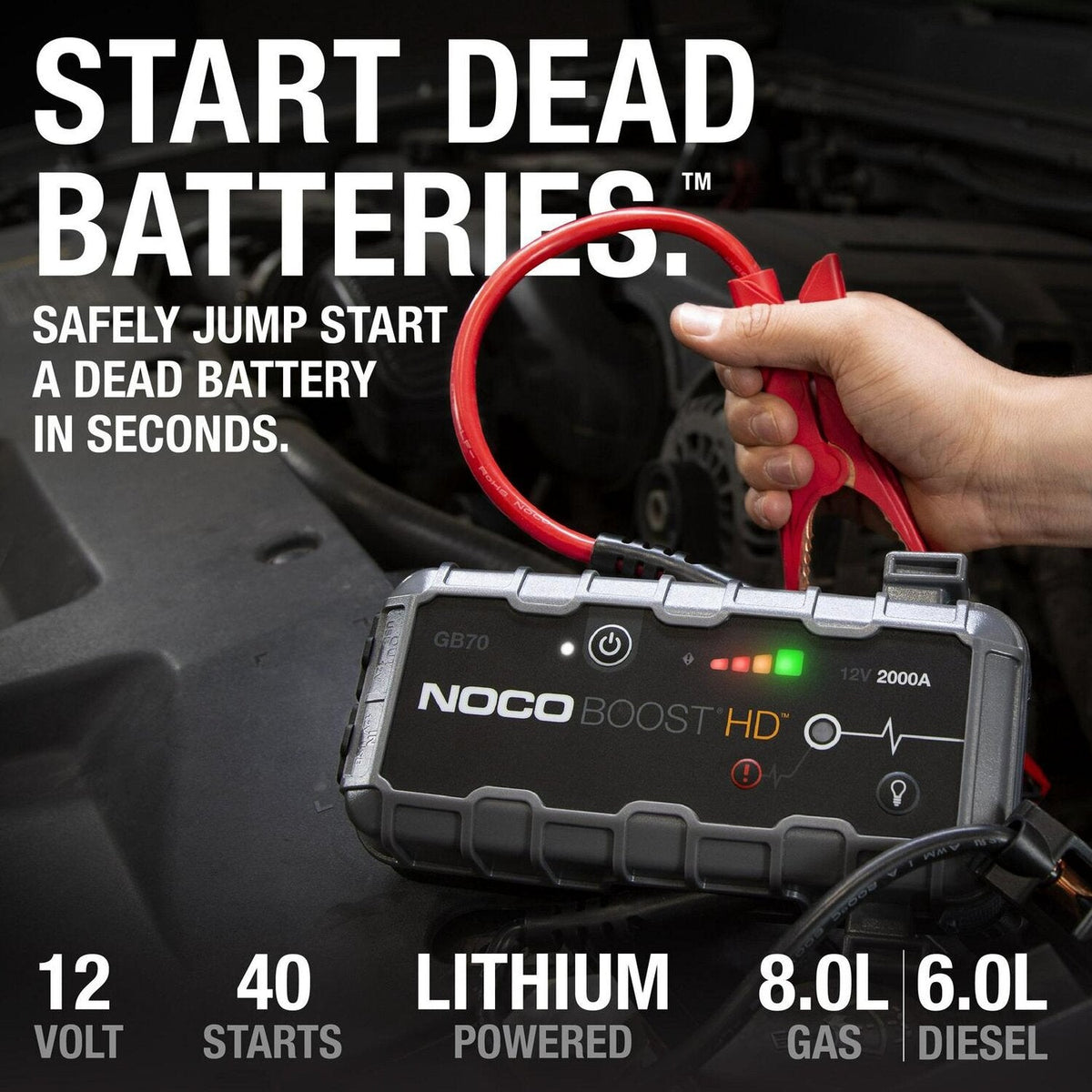 NOCO Boost HD 2000A 12V UltraSafe Portable Lithium Jump Starter - GB70