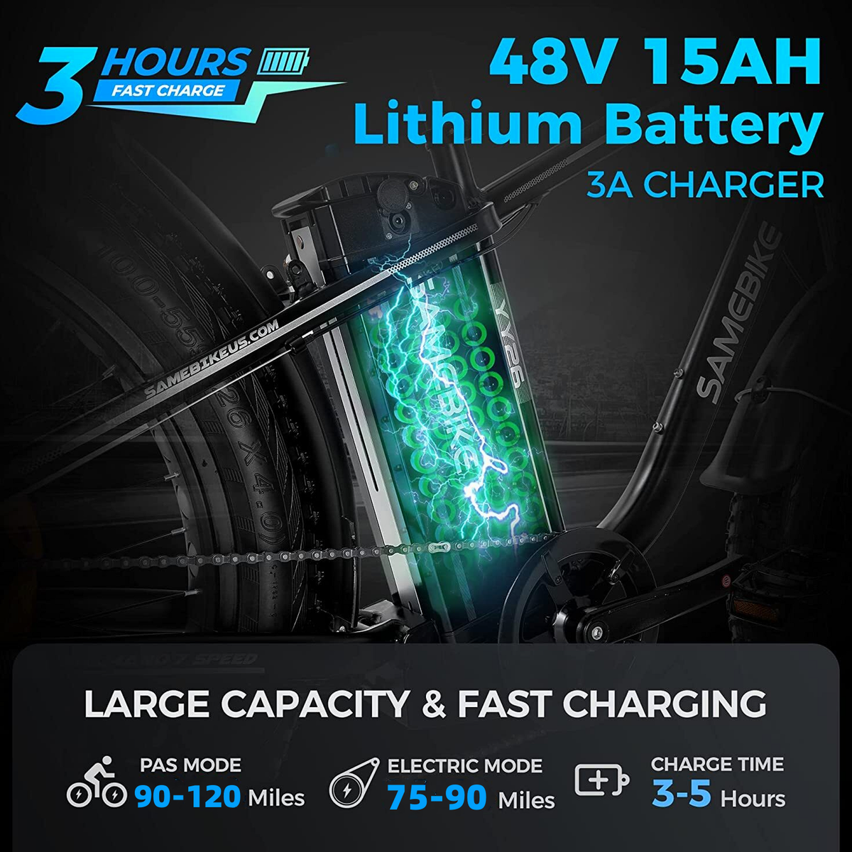 Electric Mountain Bike With 48V/15Ah Lithium Battery - 750W