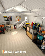 GarveeLife Enclosed Metal Carport 12x20 FT, Gray - Reinforced Frame And Steel Roof