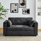 54-Inch Pull-Out Sleeper Sofa Bed With Storage, Lumbar Support And USB Port