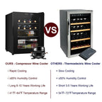 Zimtown 16 Bottle Compressor Wine Cooler Refrigerator, Black - Digital Temperature Control With Lock