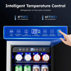 Ecojoy 15 Inch Stainless Steel Under Counter Beverage Refrigerator, 120 Cans