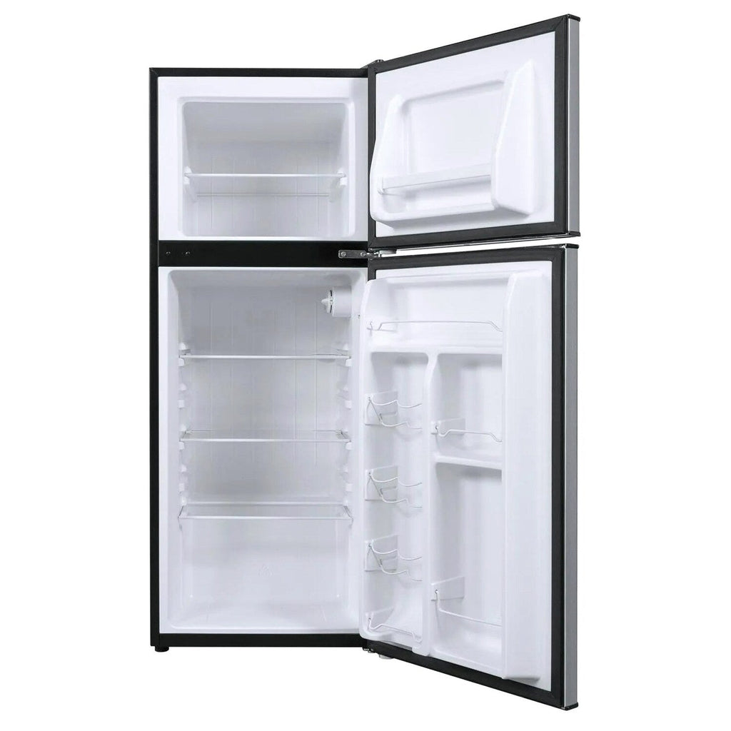 Galanz 4.6 Cu Ft Two Door Mini Refrigerator With Freezer, Stainless Steel - GL46TS5E