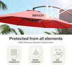LAUSAINT HOME 11 FT Beige Curvy Cantilever Patio Umbrella With Base