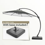 LAUSAINT HOME 11 FT Beige Curvy Cantilever Patio Umbrella With Base
