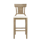 Linon Bar Stool 30 inch Rustic Brown Finish With Beige Fabric - Rylan