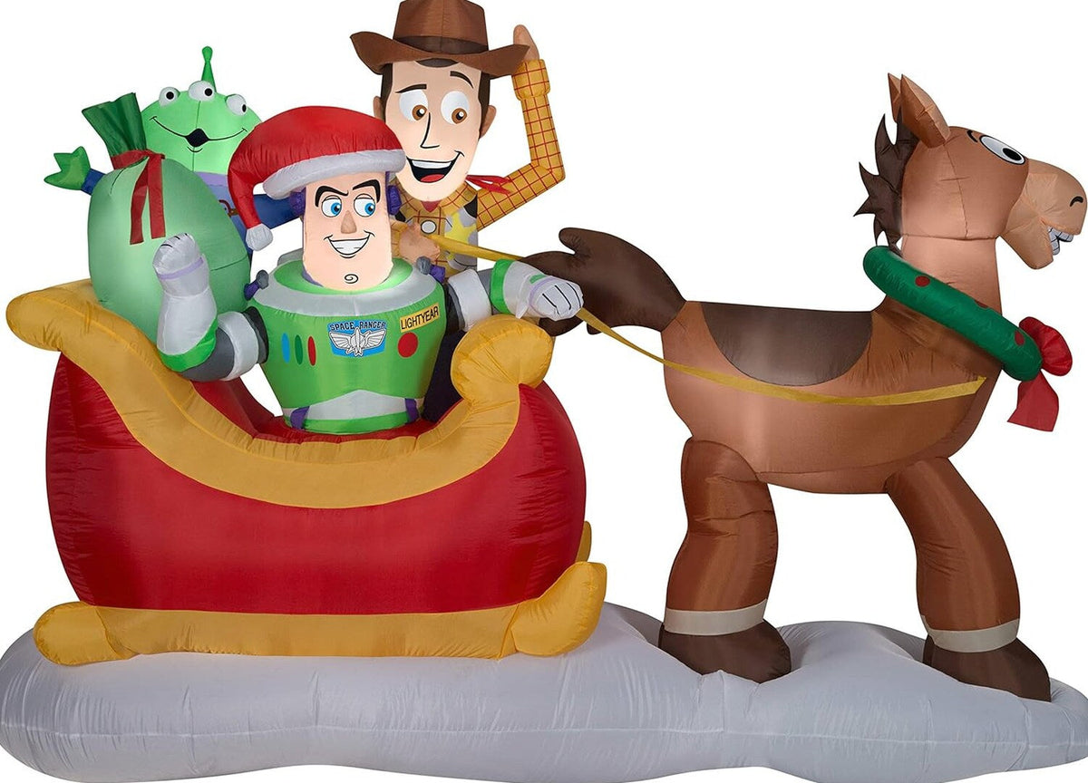 Gemmy Disney Toy Story Inflatable Sleigh Scene, Multi, 96 x 32 x 13 Inches - 9016718