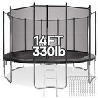 MARNUR Kids' Trampoline 8 ft With Enclosure Net, Ladder And Wind Stakes - 330 lbs Weight Capacity