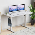 Electric Standing Desk 48 x 24 Inch Adjustable Height White With 3 Memory Controller