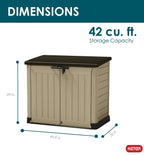 Keter Store It Out MAX Horizontal Resin Outdoor Storage Shed, Beige - Store It Out MAX