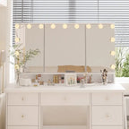 9-Drawer Makeup Vanity Station With LED Mirror - White Or Black