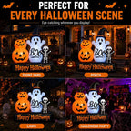 6ft Halloween Inflatable Outdoor Decorations, Lighted Pumpkin Ghost Skeleton with Bat, Built-in LED Lights, Blow Up Halloween Yard Decoration for Lawn, Porch & Party