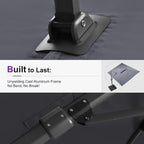 PURPLE LEAF Cantilever Patio Umbrella, 10FT Square, Grey - 360 Degree Rotation