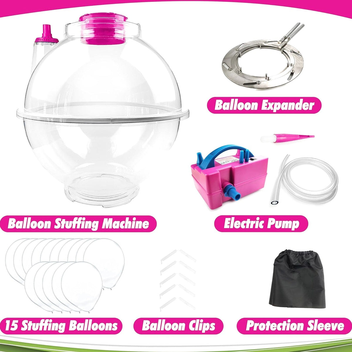 BLOONSY Balloon Stuffing Machine Kit With Electric Air Pump And Expander Tool - BLNS-BSM-01