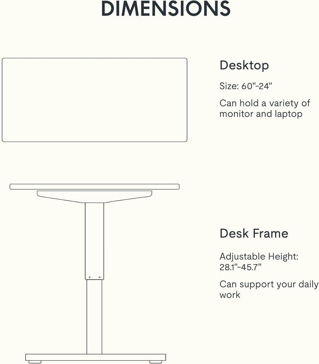 FLEXISPOT Electric Standing Desk With Whole-Piece Desktop - EN1
