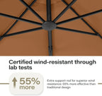 LAUSAINT HOME 11 FT Beige Curvy Cantilever Patio Umbrella With Base